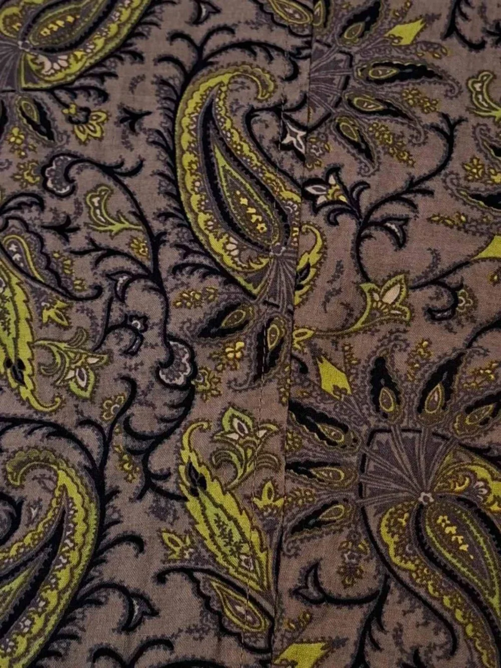 Michael Kors Gray Green Paisley 100% Cotton Button‑Up Button-Down Shirt Size L - Picture 4 of 10
